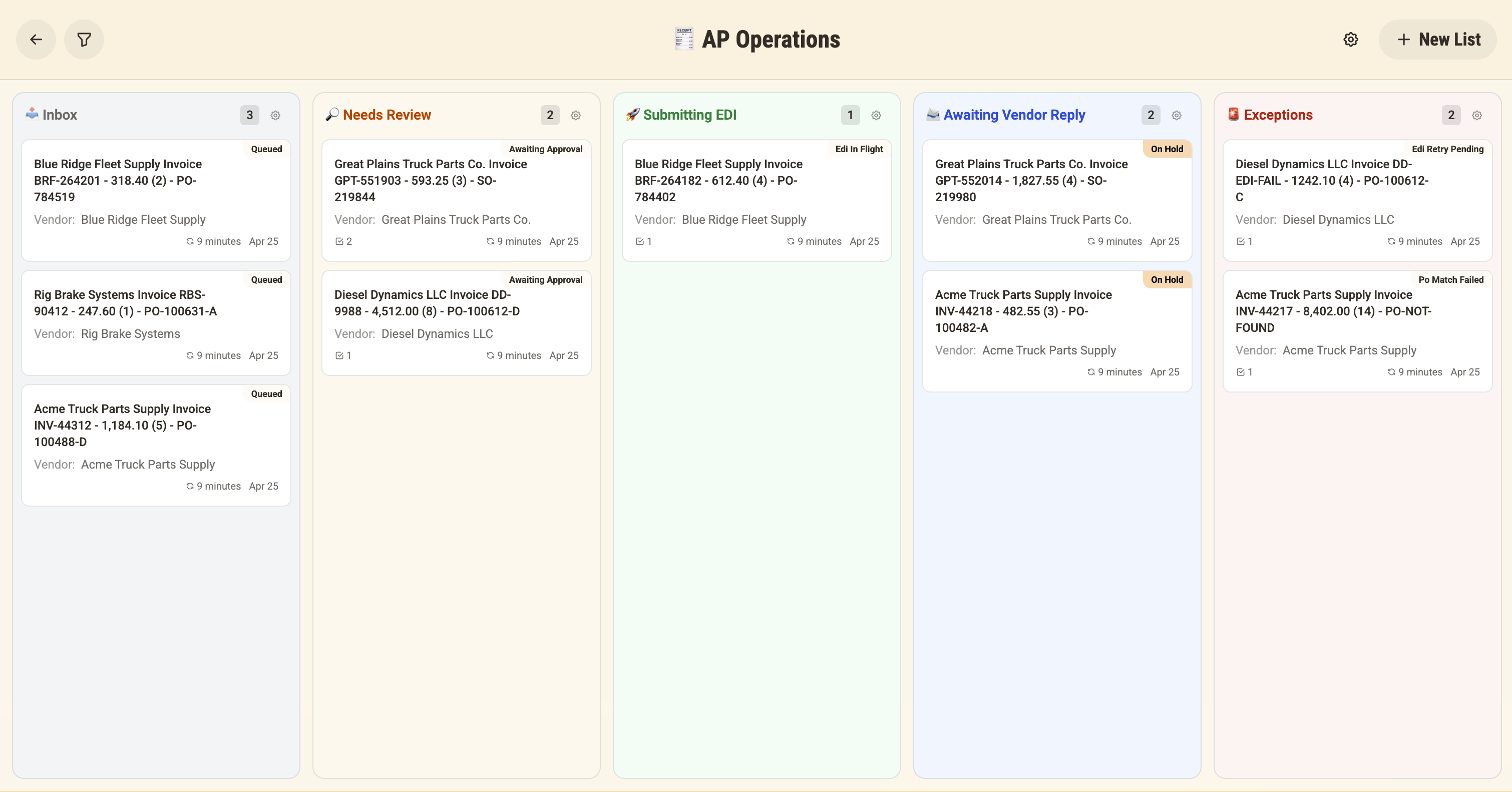 Paperwork kanban workflow board