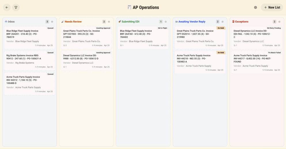 Paperwork kanban workflow board